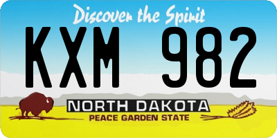 ND license plate KXM982