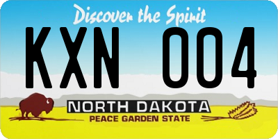 ND license plate KXN004