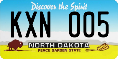 ND license plate KXN005