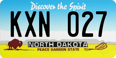ND license plate KXN027
