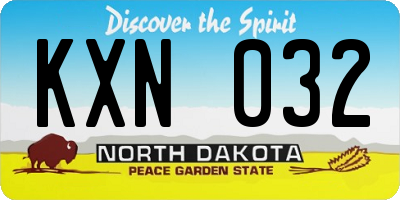 ND license plate KXN032