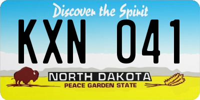 ND license plate KXN041
