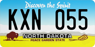 ND license plate KXN055