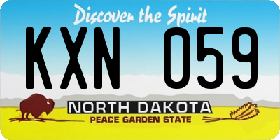 ND license plate KXN059