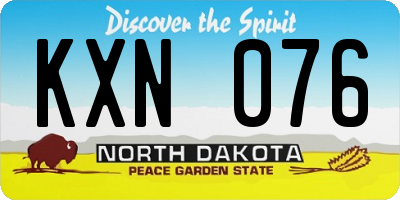 ND license plate KXN076