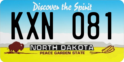 ND license plate KXN081