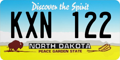 ND license plate KXN122