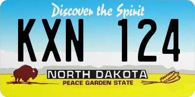 ND license plate KXN124