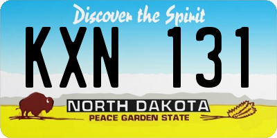 ND license plate KXN131