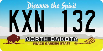 ND license plate KXN132