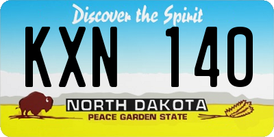 ND license plate KXN140