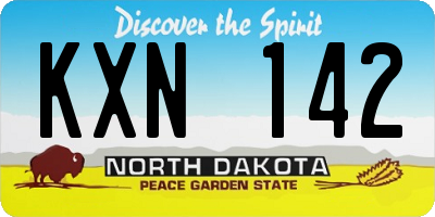 ND license plate KXN142
