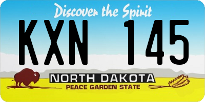 ND license plate KXN145