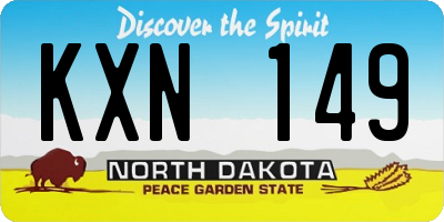 ND license plate KXN149