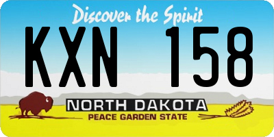 ND license plate KXN158