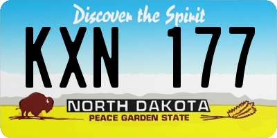 ND license plate KXN177