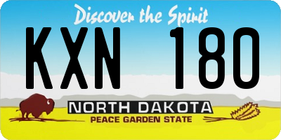 ND license plate KXN180