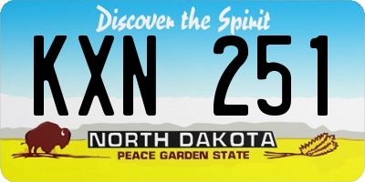 ND license plate KXN251