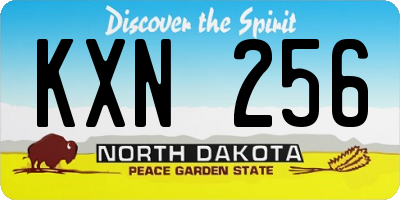 ND license plate KXN256