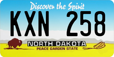 ND license plate KXN258