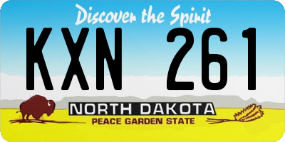 ND license plate KXN261