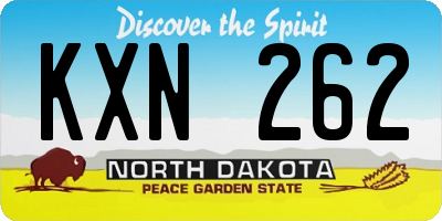 ND license plate KXN262