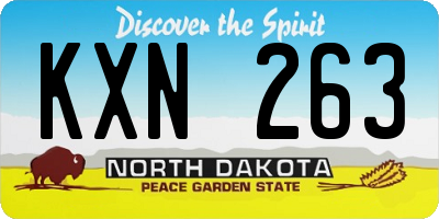 ND license plate KXN263