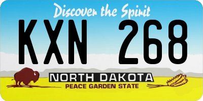 ND license plate KXN268