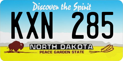 ND license plate KXN285