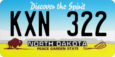 ND license plate KXN322