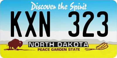 ND license plate KXN323