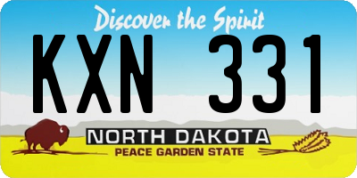 ND license plate KXN331