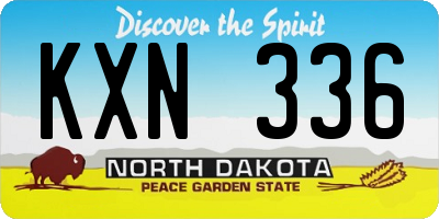 ND license plate KXN336