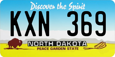 ND license plate KXN369
