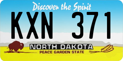 ND license plate KXN371