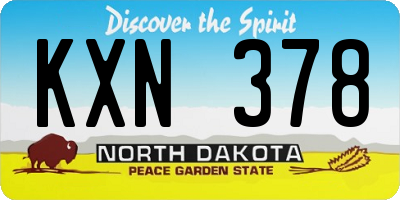 ND license plate KXN378
