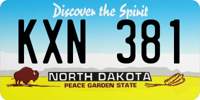 ND license plate KXN381
