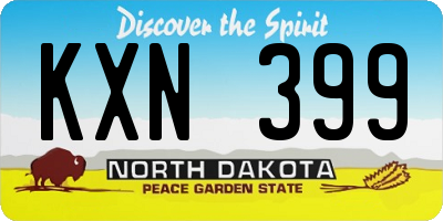 ND license plate KXN399