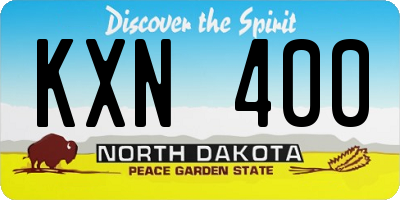 ND license plate KXN400