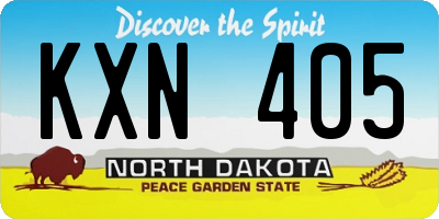 ND license plate KXN405