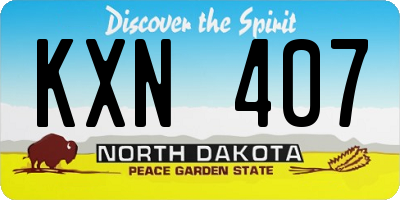 ND license plate KXN407