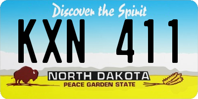 ND license plate KXN411