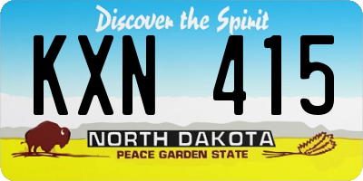 ND license plate KXN415