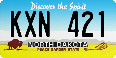 ND license plate KXN421