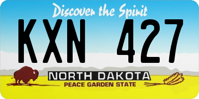 ND license plate KXN427