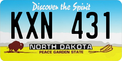 ND license plate KXN431