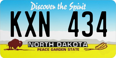 ND license plate KXN434