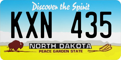 ND license plate KXN435