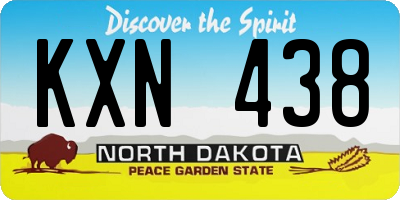 ND license plate KXN438