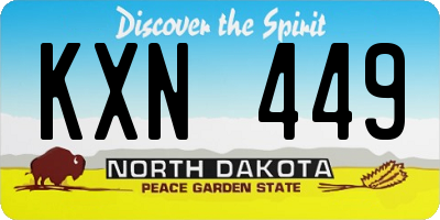 ND license plate KXN449